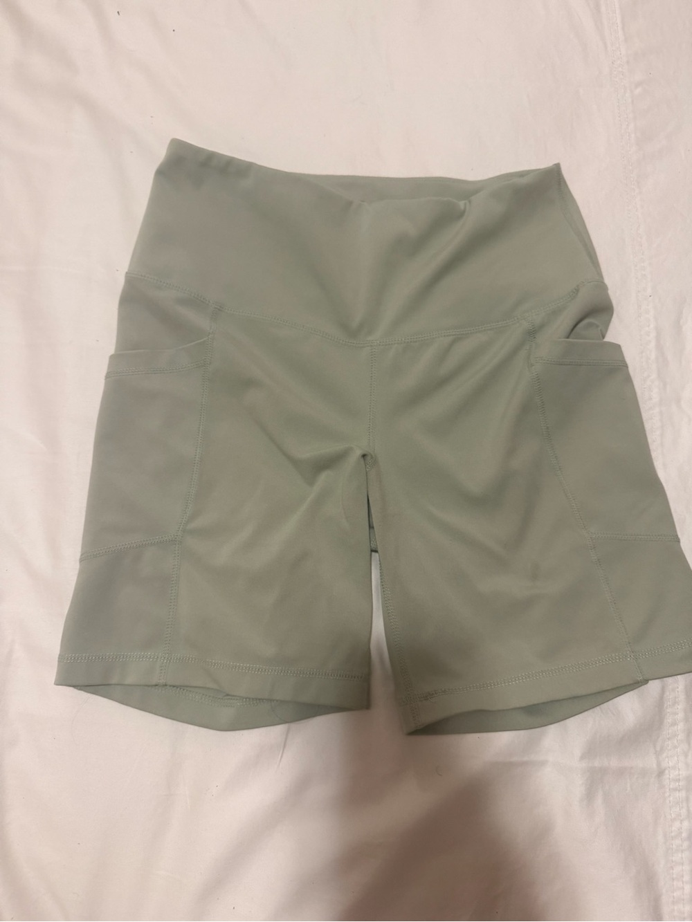 90 Degree By Reflex Sage Green High-Rise Bike Shorts